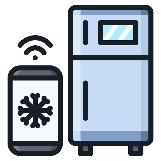 Refrigerator internet of things mobile freezer icon
