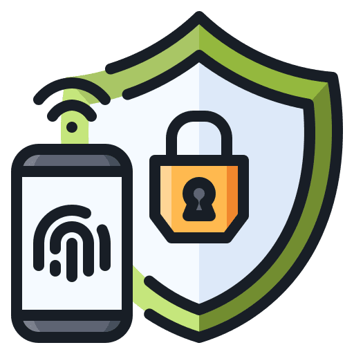 Security secure internet of things fingerprint icon