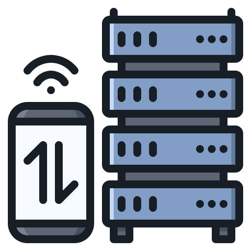 Server hosting stacked cloud icon