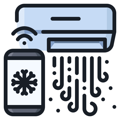 Air conditioner control electronics iot icon