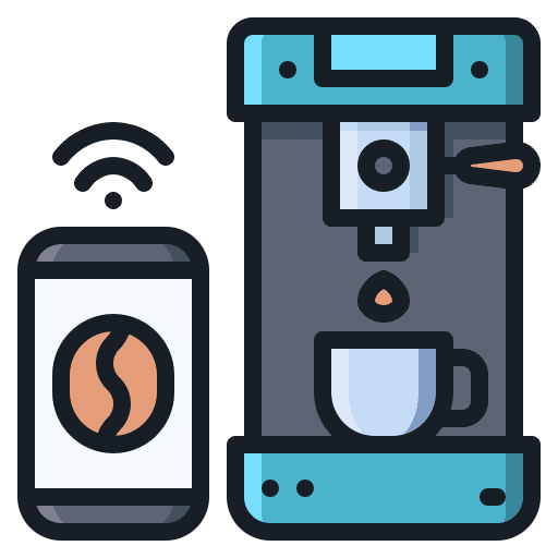 Coffee machine smart internet of things icon