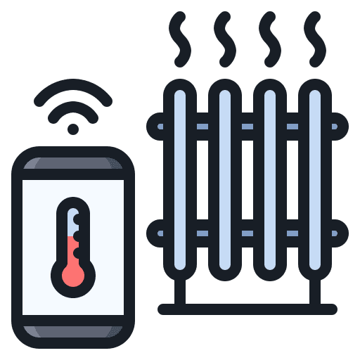 Heater remote mobile internet of things icon