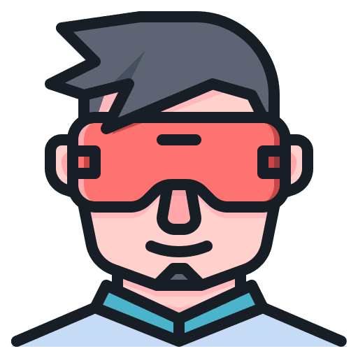 Male vr glasses internet of things man icon