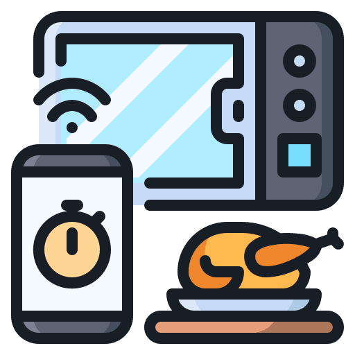 Microwave timer microwave iot icon