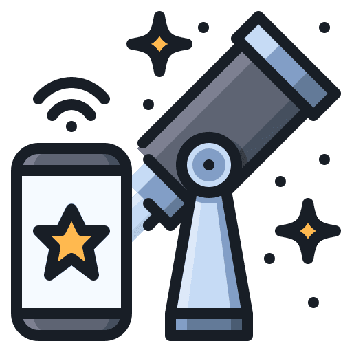 Telescope iot smartphone wireless icon