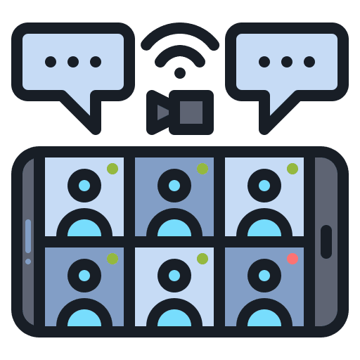 Video call smartphone meeting online icon