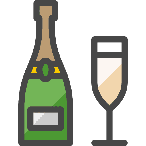Champagne glass food and restaurant drink bottle icon