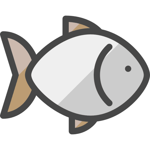Fish protein food and restaurant food icon