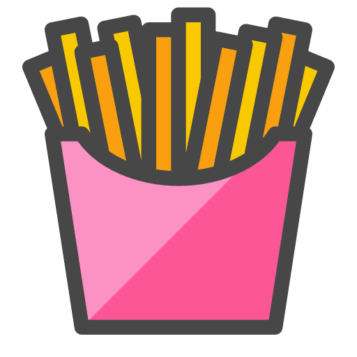 French fries potato calories fast food icon