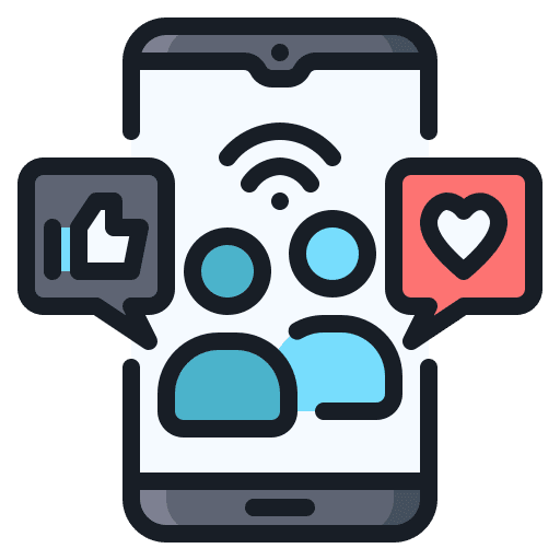 Social media iot social network mobile icon