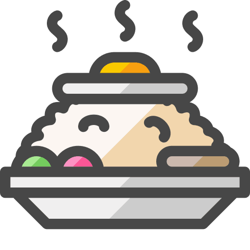 Fried rice cuisine dish food and restaurant icon
