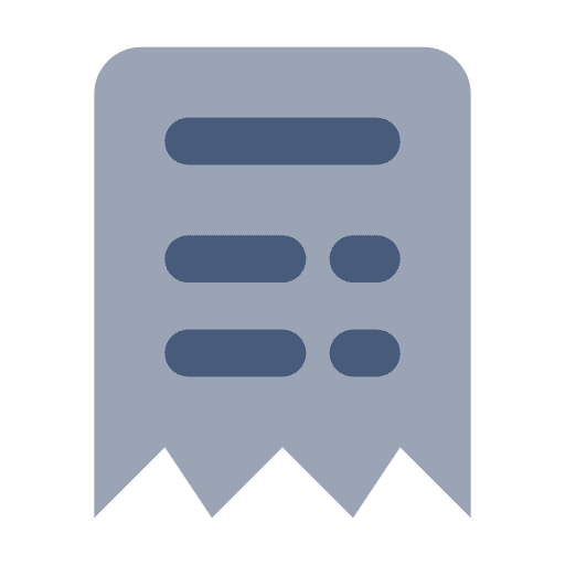 Invoice payment validating ticket receipt icon