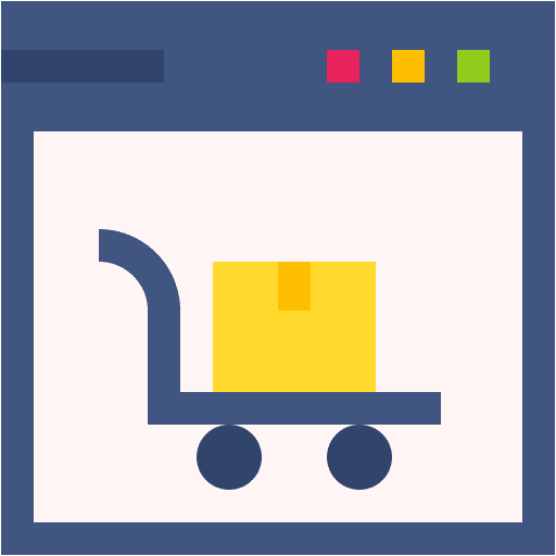 Ecommerce shipping and delivery online shopping web icon Ecommerce shipping and delivery online shopping web icon