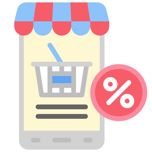 Online discount electronics mobile phone black friday icon Online discount electronics mobile phone black friday icon