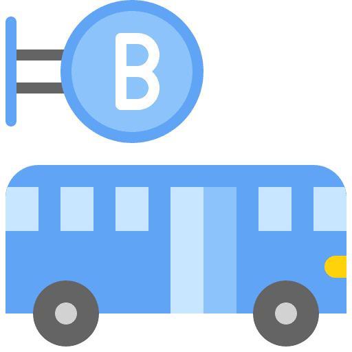 Bus stop signaling transportation vehicle icon Bus stop signaling transportation vehicle icon