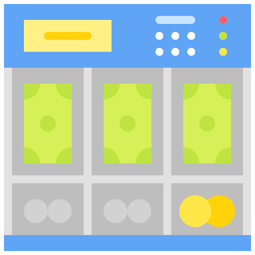Change banknote money cashier machine icon Change banknote money cashier machine icon