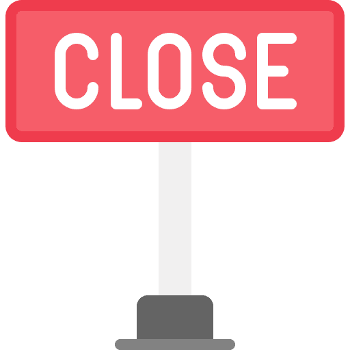 Close signpost signaling board icon Close signpost signaling board icon