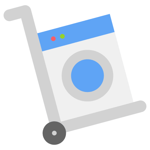 Washing machine product loads delivery cart icon Washing machine product loads delivery cart icon