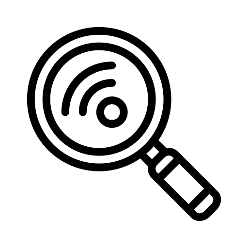 Magnifying glass iot internet search icon