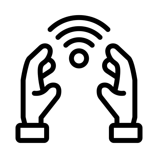 Hand internet of things wireless networking icon Hand internet of things wireless networking icon