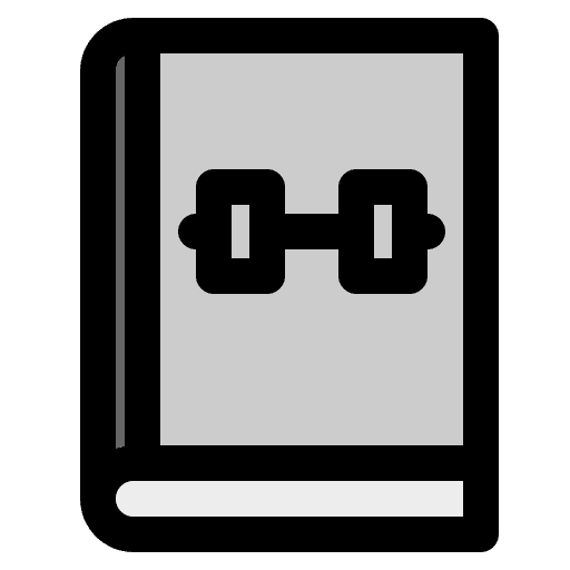 Book gym dumbbell sports and competition icon Book gym dumbbell sports and competition icon