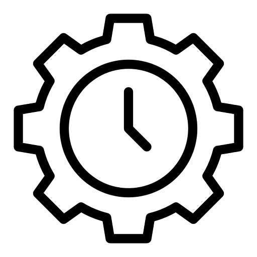 Setting time gear time and date icon