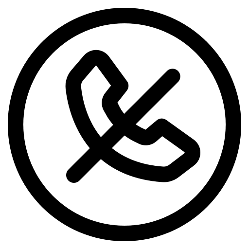 Block communications blocked telephone call icon Block communications blocked telephone call icon