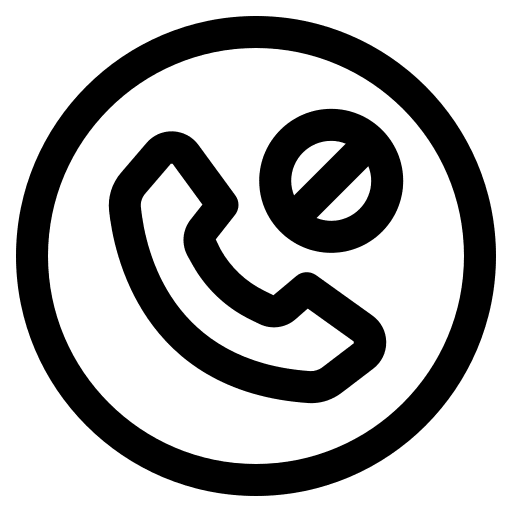 Blocked phone set interface block icon Blocked phone set interface block icon