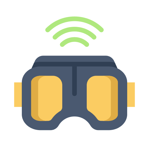Virtual reality application iot glasses icon Virtual reality application iot glasses icon