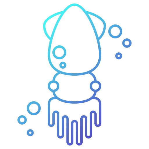 Squid shark animals aquarium icon
