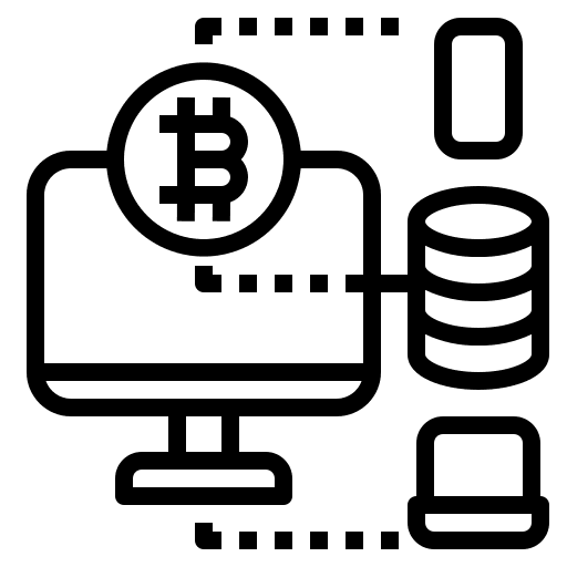 Data network computer bitcoin business and finance icon
