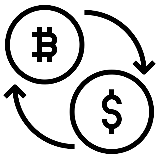 Exchange investment bitcoin business and finance icon
