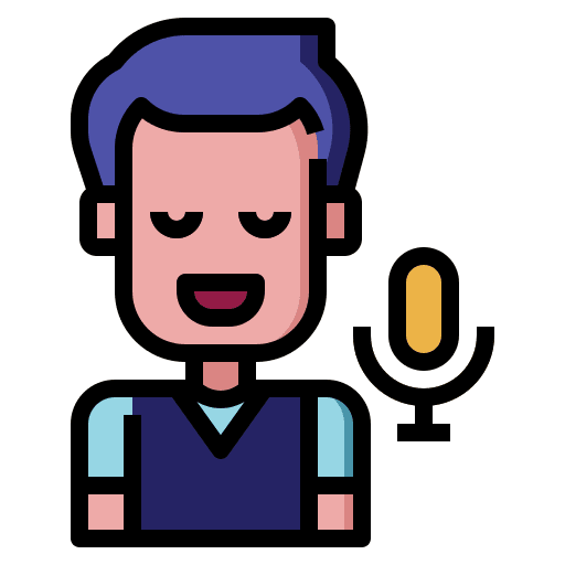 Moderator speech speaker social media icon