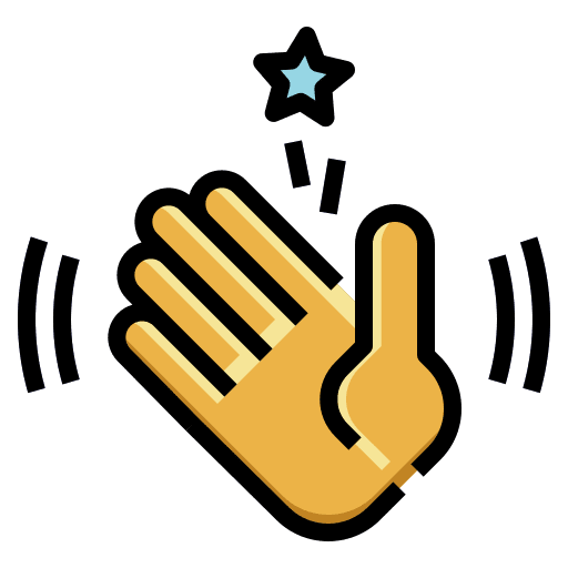 Waving hand greet hello wave icon