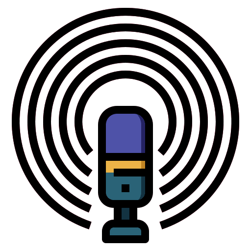 Live chat broadcasting voice message social media icon