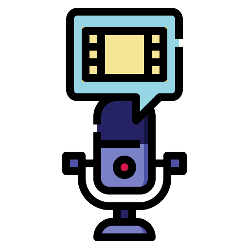 Movie microphone broadcast cinema icon Movie microphone broadcast cinema icon