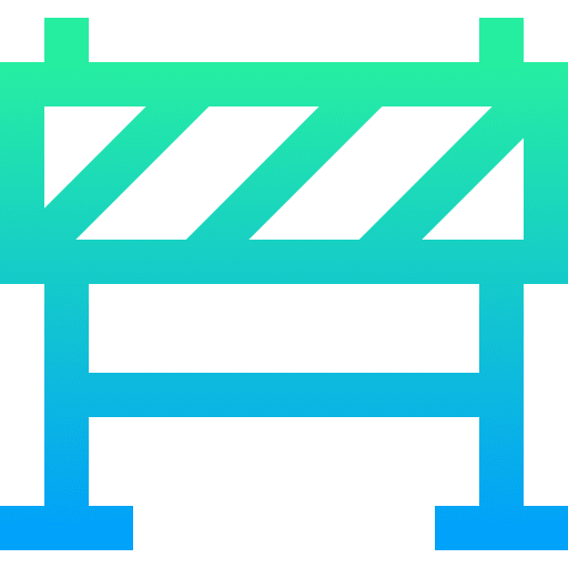 Roadblock barrier security prohibition icon