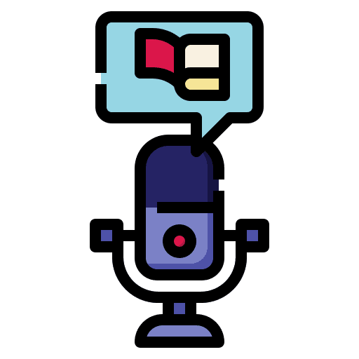 Study podcast microphone communications icon Study podcast microphone communications icon
