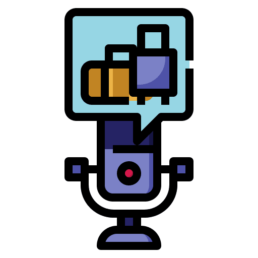 Travel and tourism travel travelling microphone icon Travel and tourism travel travelling microphone icon