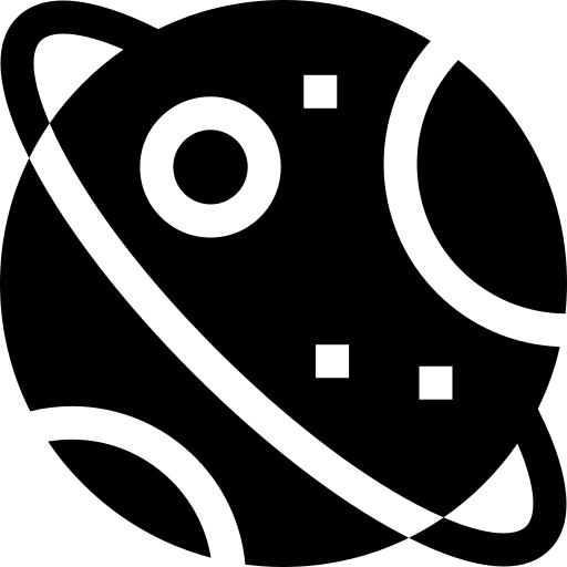 Saturn uranus planet space icon