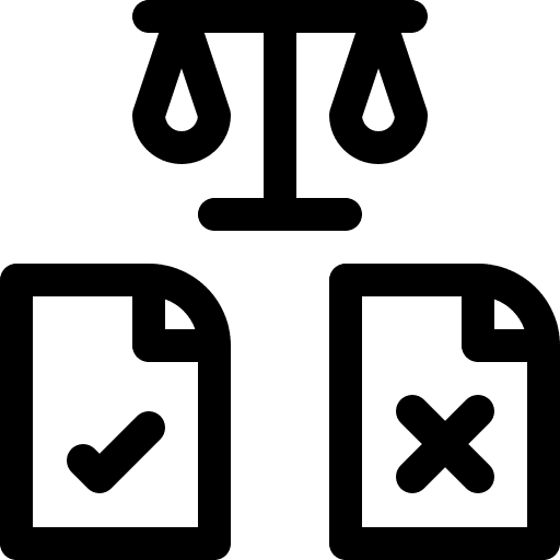 Compare business and finance balance yes icon