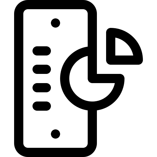 Pie chart device mobile pie chart icon