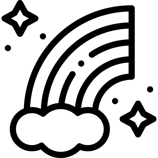 Rainbow weather cloud spring icon