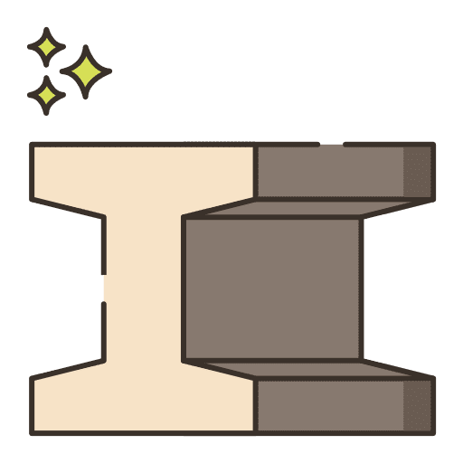 Steel iron bar beam construction icon
