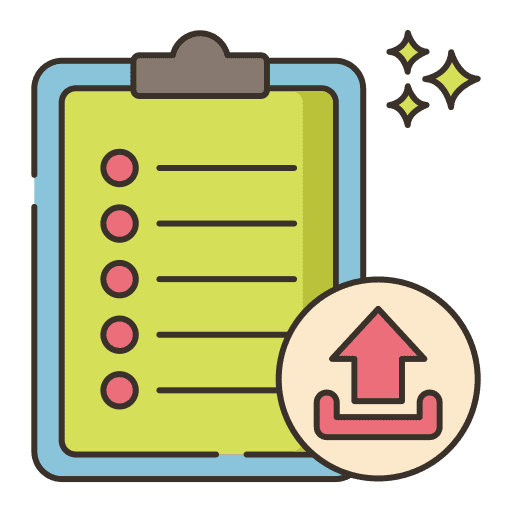 Uploading plan checklist organization icon