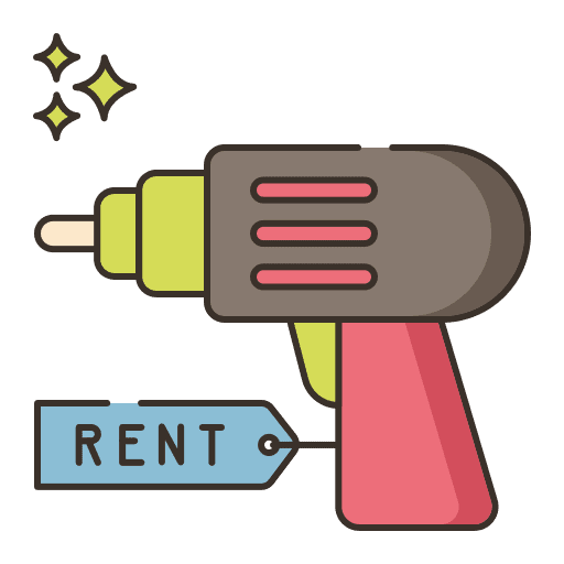 Power tool rental construction and tools home repair icon