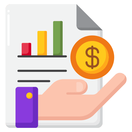 Accruals dollar hand accounting icon