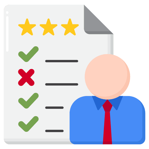 Appraisal evaluation worker check icon
