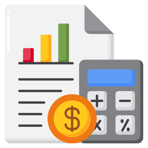 Financial accounting calculator budget icon