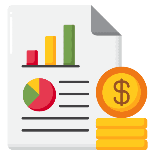 Financial database case study report budget icon